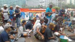 Demonstration am Kreisverkehr Hotel Indonesia, Jakarta © Tri Puspital