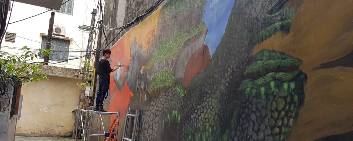 Wandgemälde am Zero Waste Laden Hanoi © Julia Behrens