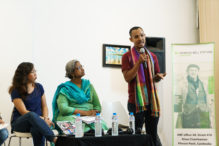 Srorn spricht bei einer Veranstaltung zu LGBTI bei HBS © Sam Jam